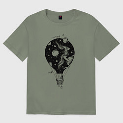 Женская футболка оверсайз Космический воздушный шар