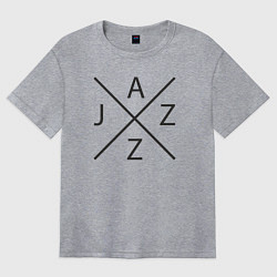 Футболка оверсайз женская Джаз стиль, цвет: меланж