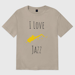 Женская футболка оверсайз Я люблю джаз