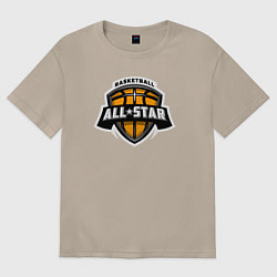Футболка оверсайз женская All-star basket, цвет: миндальный
