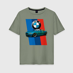 Футболка оверсайз женская Родстер BMW Z4, цвет: авокадо