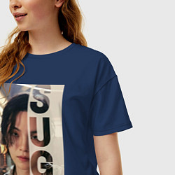 Футболка оверсайз женская Agust D, цвет: тёмно-синий — фото 2