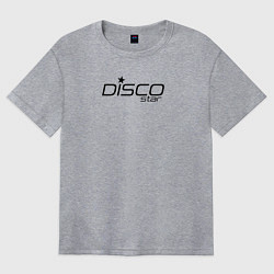 Женская футболка оверсайз Disco star in black