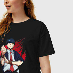 Футболка оверсайз женская Мэш Бёрндэд маг, цвет: черный — фото 2