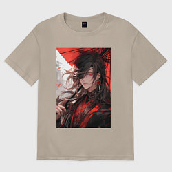 Футболка оверсайз женская Благословение небожителей Cheng Hua, цвет: миндальный