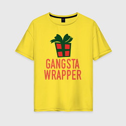 Футболка оверсайз женская Gangsta wrapper, цвет: желтый