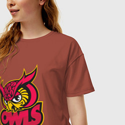Футболка оверсайз женская Team owls, цвет: кирпичный — фото 2