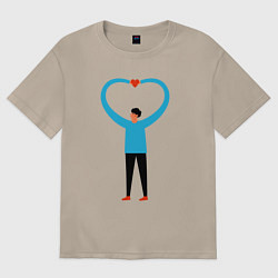 Женская футболка оверсайз Сердечко в руках