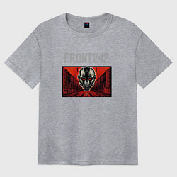 Футболка оверсайз женская Front 242 - tour with fla, цвет: меланж
