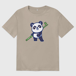 Женская футболка оверсайз Панда воин