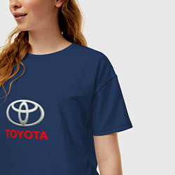 Футболка оверсайз женская Toyota brend auto, цвет: тёмно-синий — фото 2