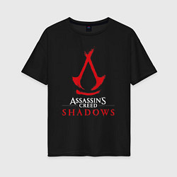 Футболка оверсайз женская Assassins creed shadows logo, цвет: черный