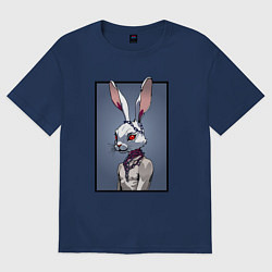 Футболка оверсайз женская Плохой заяц, цвет: тёмно-синий
