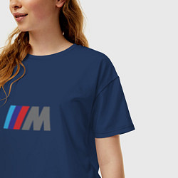 Футболка оверсайз женская BMW logo sport, цвет: тёмно-синий — фото 2