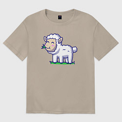 Женская футболка оверсайз Овечка на лугу