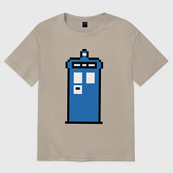 Футболка оверсайз женская Tardis pixels, цвет: миндальный