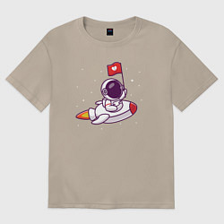 Футболка оверсайз женская Космос это любовь, цвет: миндальный