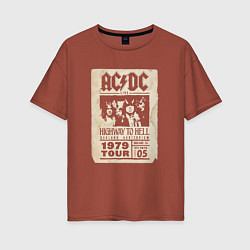 Женская футболка оверсайз ACDC винтажный постер