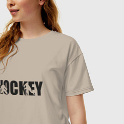 Футболка оверсайз женская Hockey art, цвет: миндальный — фото 2