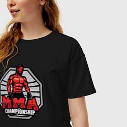 Футболка оверсайз женская MMA championship, цвет: черный — фото 2