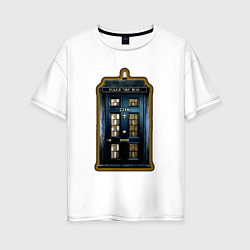 Женская футболка оверсайз Tardis Sherlock