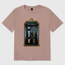 Футболка оверсайз женская Tardis Sherlock, цвет: пыльно-розовый