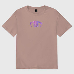 Футболка оверсайз женская Шлем довакина: космическая текстура, цвет: пыльно-розовый