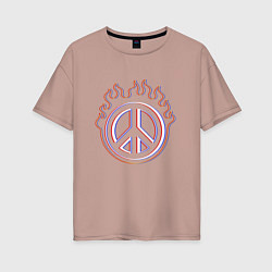 Женская футболка оверсайз Пламя мира