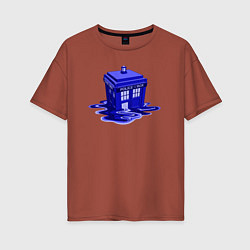 Футболка оверсайз женская Tardis ink, цвет: кирпичный