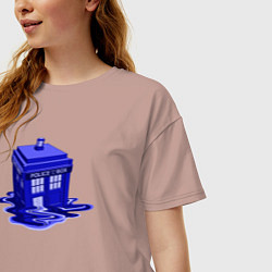 Футболка оверсайз женская Tardis ink, цвет: пыльно-розовый — фото 2