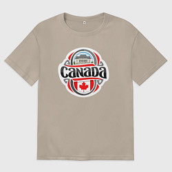 Футболка оверсайз женская Canada country, цвет: миндальный