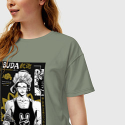 Футболка оверсайз женская Повесть о конце света Будда бог просветления, цвет: авокадо — фото 2