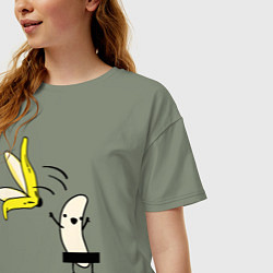 Футболка оверсайз женская Банан показывает стриптиз, цвет: авокадо — фото 2