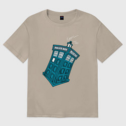 Футболка оверсайз женская Adventure tardis, цвет: миндальный