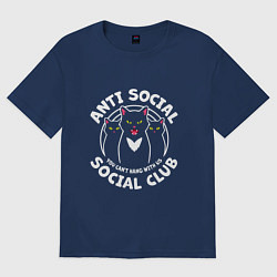 Женская футболка оверсайз Antisocial cats