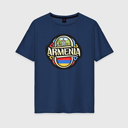 Футболка оверсайз женская Моя Армения, цвет: тёмно-синий