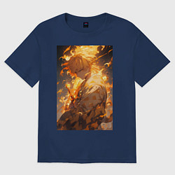 Женская футболка оверсайз Клинок, рассекающий демонов Дзэнъицу Агацума