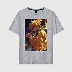 Женская футболка оверсайз Клинок, рассекающий демонов Дзэнъицу Агацума охотн