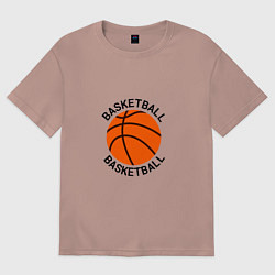 Женская футболка оверсайз Эмблема баскетбольный мяч basketball
