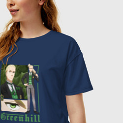 Футболка оверсайз женская Темный дворецкий Герман Гринхилл, цвет: тёмно-синий — фото 2