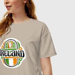 Футболка оверсайз женская Ireland, цвет: миндальный — фото 2