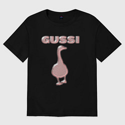 Женская футболка оверсайз Гусси - розовый металик