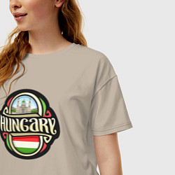 Футболка оверсайз женская Hungary, цвет: миндальный — фото 2