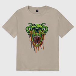 Женская футболка оверсайз Демонский череп