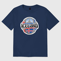 Футболка оверсайз женская Моя Исландия, цвет: тёмно-синий