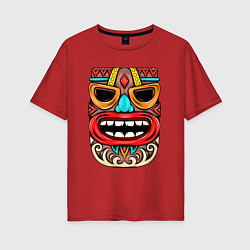 Женская футболка оверсайз Tiki mask