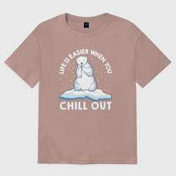 Женская футболка оверсайз Жизнь проще когда ты на расслабоне