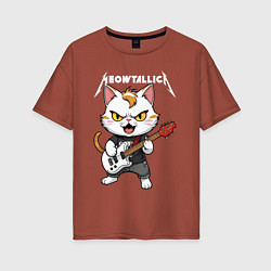 Футболка оверсайз женская Meowtallica rock, цвет: кирпичный