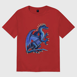 Футболка оверсайз женская Azure dragon, цвет: красный