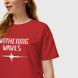 Футболка оверсайз женская Wuthering Waves Frequency, цвет: красный — фото 2